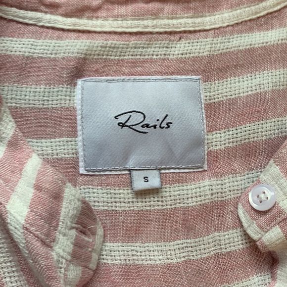 Rails Angelina linen dress rose stripe S - Picture 7 of 12